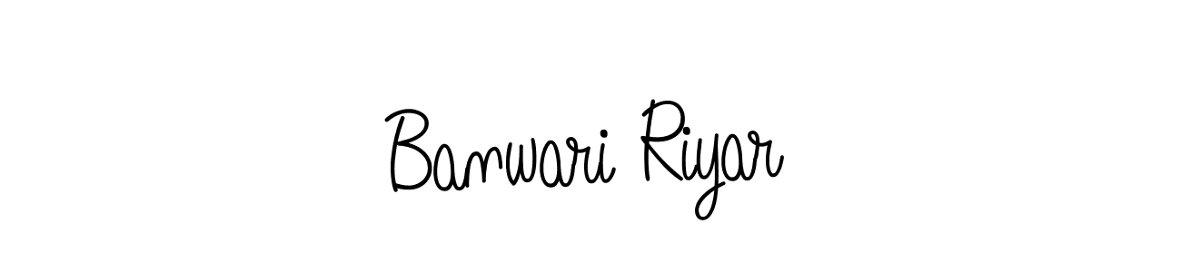 Use a signature maker to create a handwritten signature online. With this signature software, you can design (Angelique-Rose-font-FFP) your own signature for name Banwari Riyar. Banwari Riyar signature style 5 images and pictures png