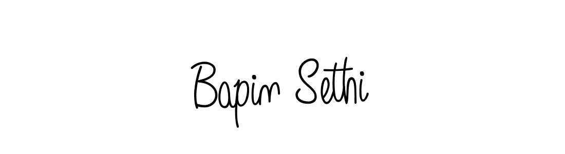 The best way (Angelique-Rose-font-FFP) to make a short signature is to pick only two or three words in your name. The name Bapin Sethi include a total of six letters. For converting this name. Bapin Sethi signature style 5 images and pictures png