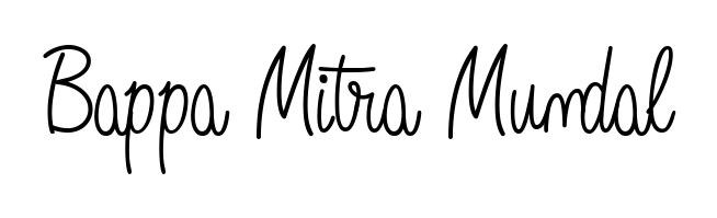 Master the art of signing with Bappa Mitra Mundal written in fluent Angelique-Rose-font-FFP script. A great template to practice and refine your handwriting. Bappa Mitra Mundal signature style 5 images and pictures png