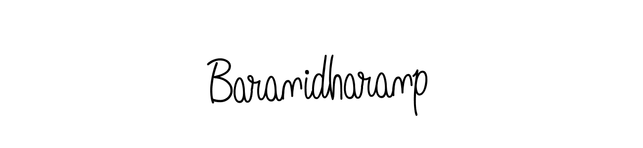 Use a signature maker to create a handwritten signature online. With this signature software, you can design (Angelique-Rose-font-FFP) your own signature for name Baranidharanp. Baranidharanp signature style 5 images and pictures png