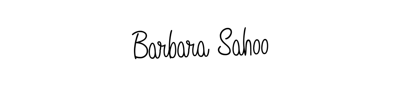 You should practise on your own different ways (Angelique-Rose-font-FFP) to write your name (Barbara Sahoo) in signature. don't let someone else do it for you. Barbara Sahoo signature style 5 images and pictures png