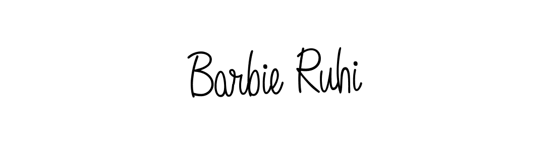 This is the best signature style for the Barbie Ruhi name. Also you like these signature font (Angelique-Rose-font-FFP). Mix name signature. Barbie Ruhi signature style 5 images and pictures png