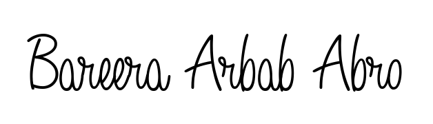 Create an unforgettable impression when signing with Bareera Arbab Abro name styled in Angelique-Rose-font-FFP typography. 100% free online generator. Bareera Arbab Abro signature style 5 images and pictures png