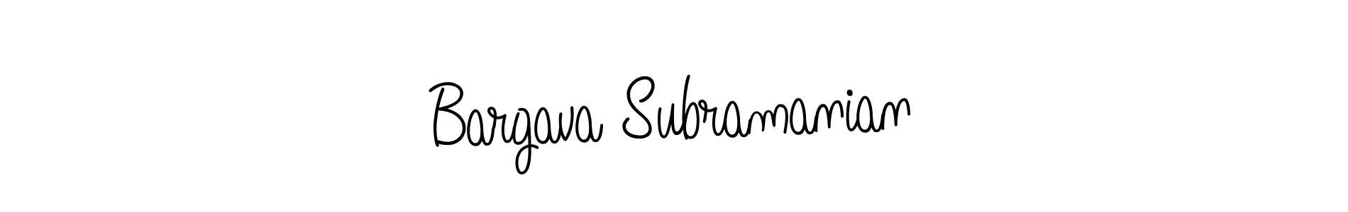 Bargava Subramanian stylish signature style. Best Handwritten Sign (Angelique-Rose-font-FFP) for my name. Handwritten Signature Collection Ideas for my name Bargava Subramanian. Bargava Subramanian signature style 5 images and pictures png