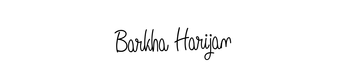 The best way (Angelique-Rose-font-FFP) to make a short signature is to pick only two or three words in your name. The name Barkha Harijan include a total of six letters. For converting this name. Barkha Harijan signature style 5 images and pictures png