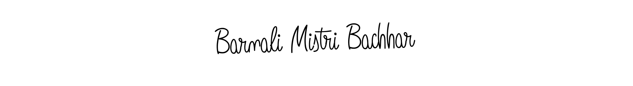 The best way (Angelique-Rose-font-FFP) to make a short signature is to pick only two or three words in your name. The name Barnali Mistri Bachhar include a total of six letters. For converting this name. Barnali Mistri Bachhar signature style 5 images and pictures png