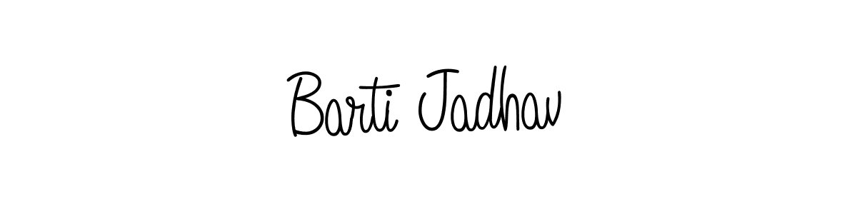 You should practise on your own different ways (Angelique-Rose-font-FFP) to write your name (Barti Jadhav) in signature. don't let someone else do it for you. Barti Jadhav signature style 5 images and pictures png