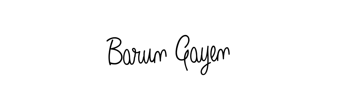 Use a signature maker to create a handwritten signature online. With this signature software, you can design (Angelique-Rose-font-FFP) your own signature for name Barun Gayen. Barun Gayen signature style 5 images and pictures png