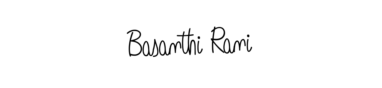 The best way (Angelique-Rose-font-FFP) to make a short signature is to pick only two or three words in your name. The name Basanthi Rani include a total of six letters. For converting this name. Basanthi Rani signature style 5 images and pictures png