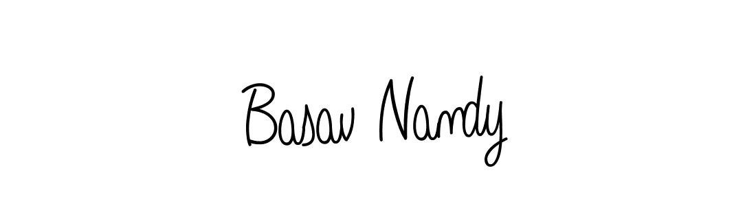 Basav Nandy stylish signature style. Best Handwritten Sign (Angelique-Rose-font-FFP) for my name. Handwritten Signature Collection Ideas for my name Basav Nandy. Basav Nandy signature style 5 images and pictures png