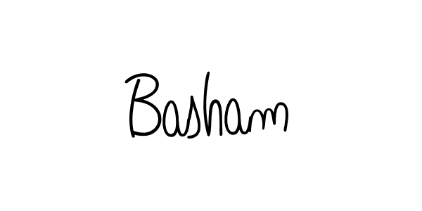 Make a beautiful signature design for name Basham. With this signature (Angelique-Rose-font-FFP) style, you can create a handwritten signature for free. Basham signature style 5 images and pictures png