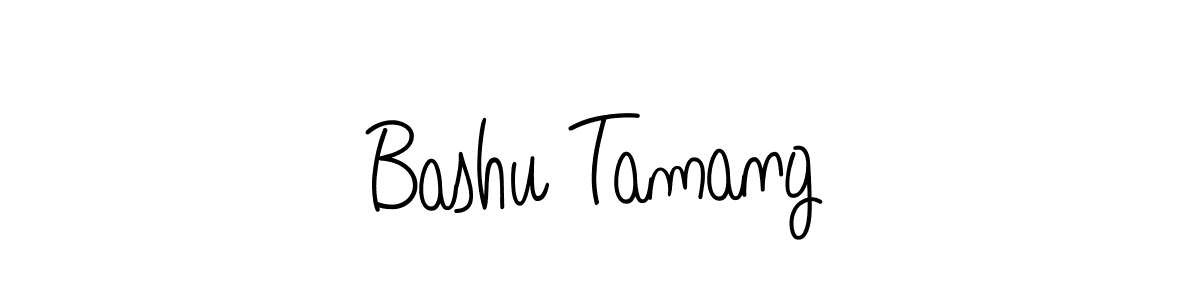 The best way (Angelique-Rose-font-FFP) to make a short signature is to pick only two or three words in your name. The name Bashu Tamang include a total of six letters. For converting this name. Bashu Tamang signature style 5 images and pictures png