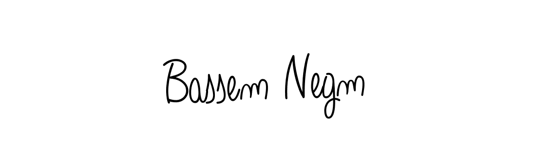 Use a signature maker to create a handwritten signature online. With this signature software, you can design (Angelique-Rose-font-FFP) your own signature for name Bassem Negm. Bassem Negm signature style 5 images and pictures png
