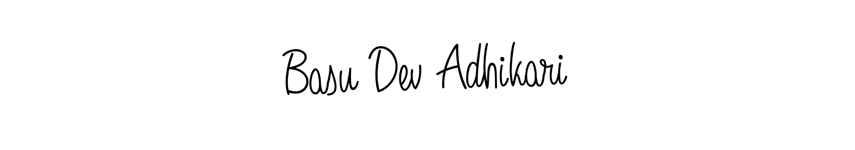 The best way (Angelique-Rose-font-FFP) to make a short signature is to pick only two or three words in your name. The name Basu Dev Adhikari include a total of six letters. For converting this name. Basu Dev Adhikari signature style 5 images and pictures png