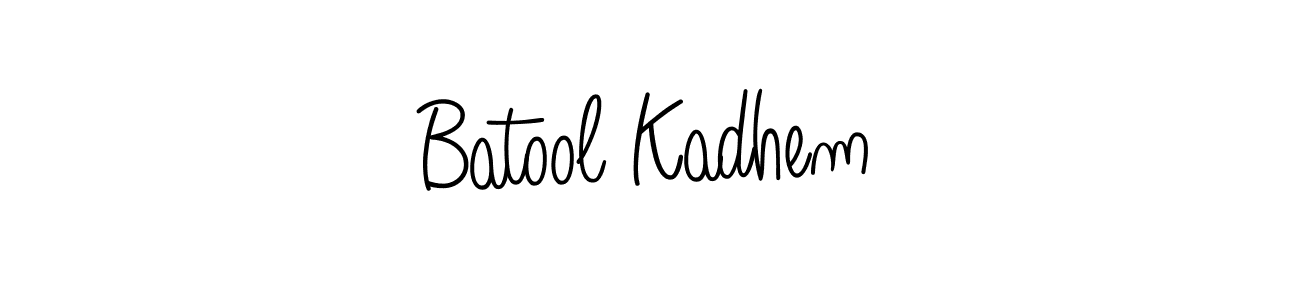 How to make Batool Kadhem name signature. Use Angelique-Rose-font-FFP style for creating short signs online. This is the latest handwritten sign. Batool Kadhem signature style 5 images and pictures png