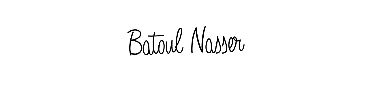 How to make Batoul Nasser name signature. Use Angelique-Rose-font-FFP style for creating short signs online. This is the latest handwritten sign. Batoul Nasser signature style 5 images and pictures png