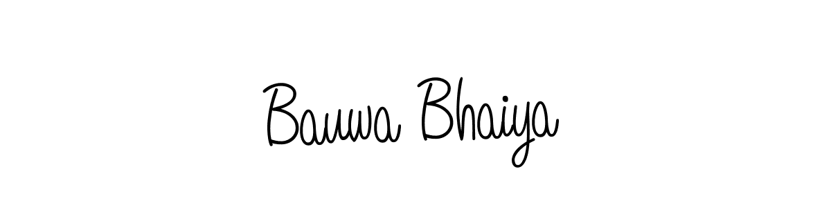 How to Draw Bauwa Bhaiya signature style? Angelique-Rose-font-FFP is a latest design signature styles for name Bauwa Bhaiya. Bauwa Bhaiya signature style 5 images and pictures png