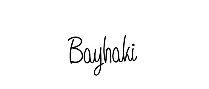 Use a signature maker to create a handwritten signature online. With this signature software, you can design (Angelique-Rose-font-FFP) your own signature for name Bayhaki. Bayhaki signature style 5 images and pictures png