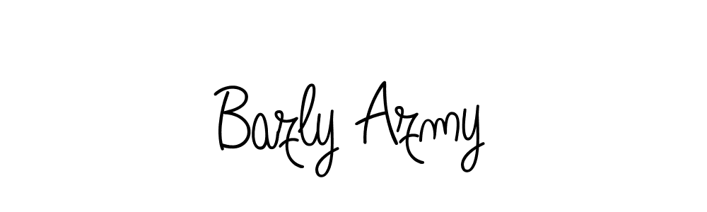 Use a signature maker to create a handwritten signature online. With this signature software, you can design (Angelique-Rose-font-FFP) your own signature for name Bazly Azmy. Bazly Azmy signature style 5 images and pictures png