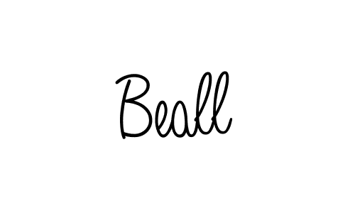 Make a beautiful signature design for name Beall. With this signature (Angelique-Rose-font-FFP) style, you can create a handwritten signature for free. Beall signature style 5 images and pictures png