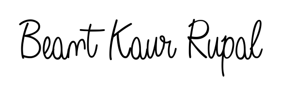Create a personalized artistic stamp with Beant Kaur Rupal in Angelique-Rose-font-FFP font. Perfect for visual artists, designers, and influencers. Beant Kaur Rupal signature style 5 images and pictures png