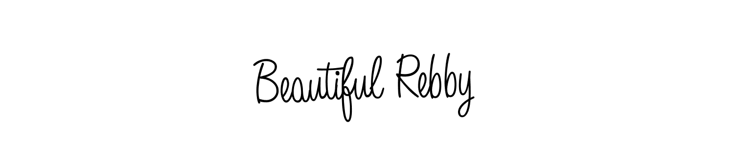 if you are searching for the best signature style for your name Beautiful Rebby. so please give up your signature search. here we have designed multiple signature styles  using Angelique-Rose-font-FFP. Beautiful Rebby signature style 5 images and pictures png