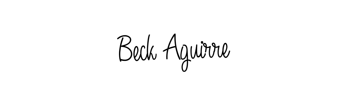 The best way (Angelique-Rose-font-FFP) to make a short signature is to pick only two or three words in your name. The name Beck Aguirre include a total of six letters. For converting this name. Beck Aguirre signature style 5 images and pictures png