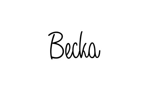 How to make Becka name signature. Use Angelique-Rose-font-FFP style for creating short signs online. This is the latest handwritten sign. Becka signature style 5 images and pictures png