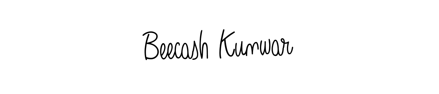 How to make Beecash Kunwar name signature. Use Angelique-Rose-font-FFP style for creating short signs online. This is the latest handwritten sign. Beecash Kunwar signature style 5 images and pictures png