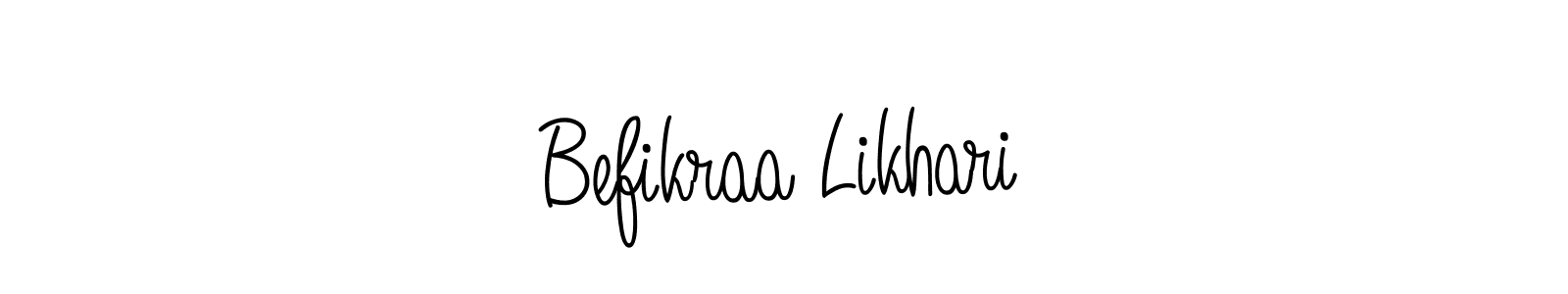 You should practise on your own different ways (Angelique-Rose-font-FFP) to write your name (Befikraa Likhari) in signature. don't let someone else do it for you. Befikraa Likhari signature style 5 images and pictures png