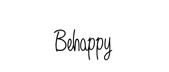 The best way (Angelique-Rose-font-FFP) to make a short signature is to pick only two or three words in your name. The name Behappy include a total of six letters. For converting this name. Behappy signature style 5 images and pictures png