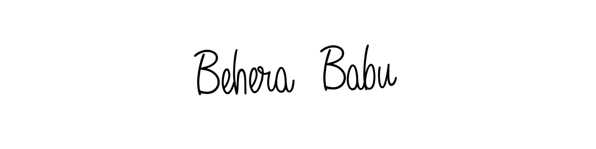 Make a beautiful signature design for name Behera  Babu. With this signature (Angelique-Rose-font-FFP) style, you can create a handwritten signature for free. Behera  Babu signature style 5 images and pictures png