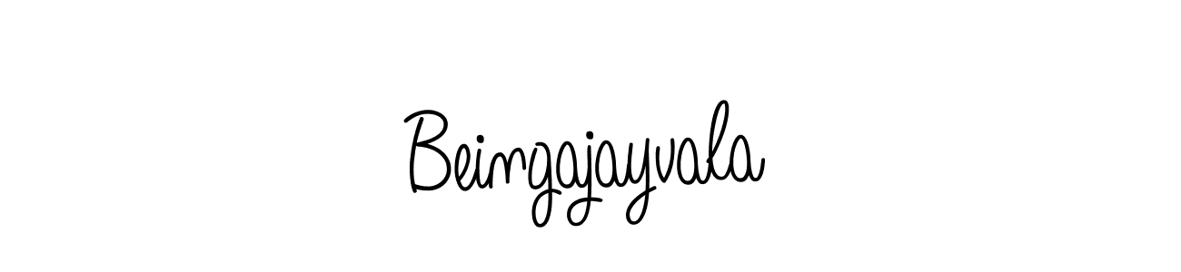 Make a beautiful signature design for name Beingajayvala. With this signature (Angelique-Rose-font-FFP) style, you can create a handwritten signature for free. Beingajayvala signature style 5 images and pictures png
