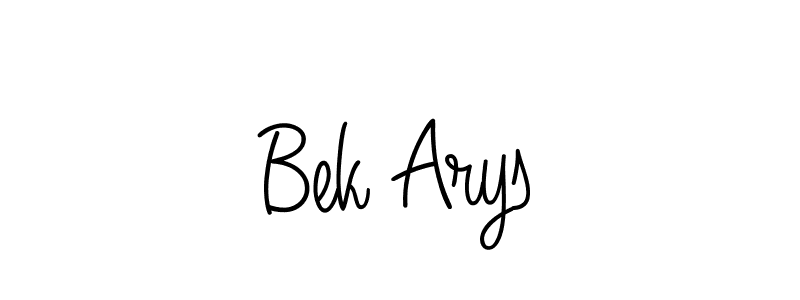 Use a signature maker to create a handwritten signature online. With this signature software, you can design (Angelique-Rose-font-FFP) your own signature for name Bek Arys. Bek Arys signature style 5 images and pictures png
