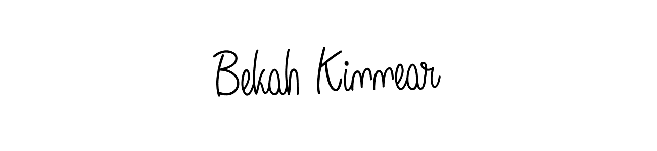 You should practise on your own different ways (Angelique-Rose-font-FFP) to write your name (Bekah Kinnear) in signature. don't let someone else do it for you. Bekah Kinnear signature style 5 images and pictures png