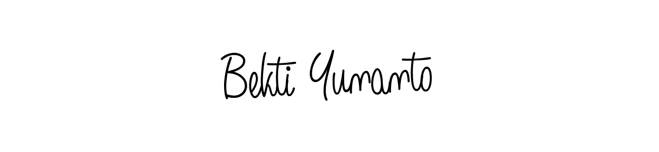 The best way (Angelique-Rose-font-FFP) to make a short signature is to pick only two or three words in your name. The name Bekti Yunanto include a total of six letters. For converting this name. Bekti Yunanto signature style 5 images and pictures png