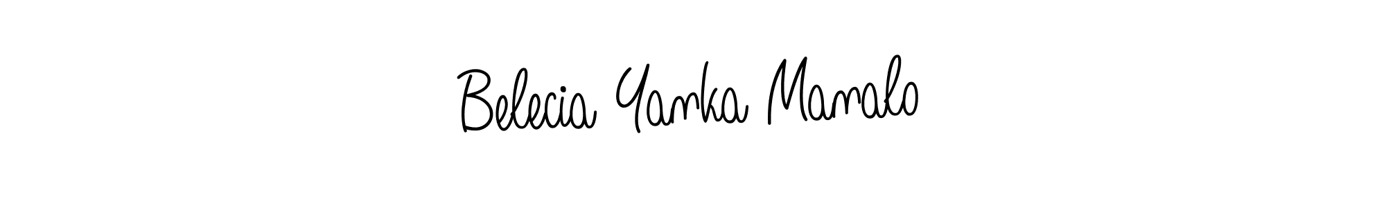 The best way (Angelique-Rose-font-FFP) to make a short signature is to pick only two or three words in your name. The name Belecia Yanka Manalo include a total of six letters. For converting this name. Belecia Yanka Manalo signature style 5 images and pictures png