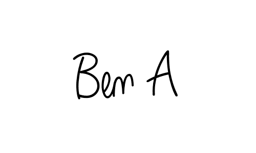 The best way (Angelique-Rose-font-FFP) to make a short signature is to pick only two or three words in your name. The name Ben A include a total of six letters. For converting this name. Ben A signature style 5 images and pictures png