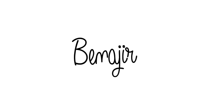 How to make Benajir name signature. Use Angelique-Rose-font-FFP style for creating short signs online. This is the latest handwritten sign. Benajir signature style 5 images and pictures png