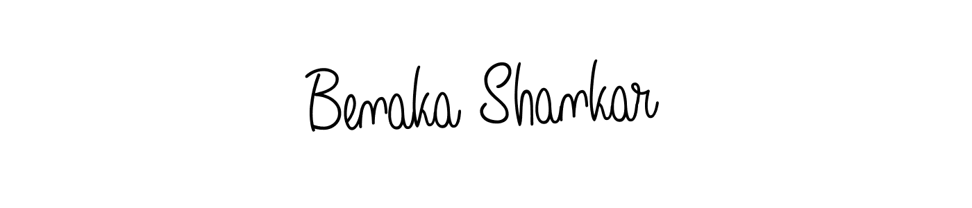 You should practise on your own different ways (Angelique-Rose-font-FFP) to write your name (Benaka Shankar) in signature. don't let someone else do it for you. Benaka Shankar signature style 5 images and pictures png