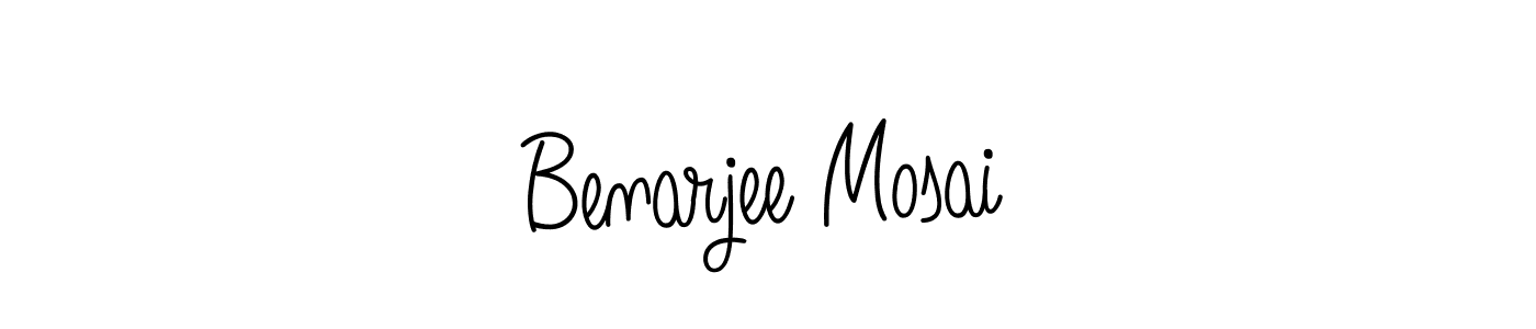 Benarjee Mosai stylish signature style. Best Handwritten Sign (Angelique-Rose-font-FFP) for my name. Handwritten Signature Collection Ideas for my name Benarjee Mosai. Benarjee Mosai signature style 5 images and pictures png