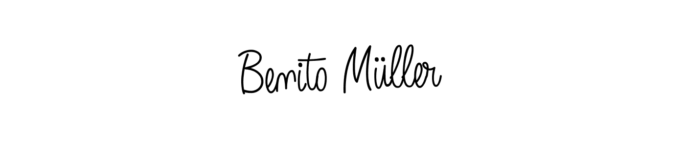 Benito Müller stylish signature style. Best Handwritten Sign (Angelique-Rose-font-FFP) for my name. Handwritten Signature Collection Ideas for my name Benito Müller. Benito Müller signature style 5 images and pictures png