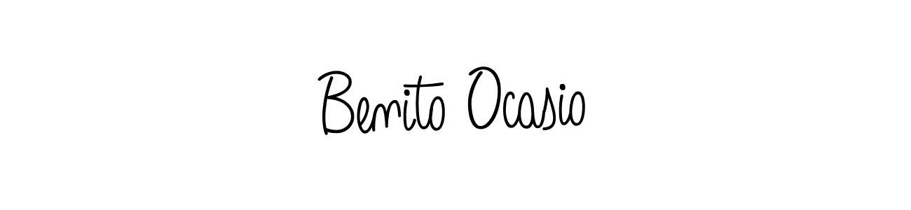 You should practise on your own different ways (Angelique-Rose-font-FFP) to write your name (Benito Ocasio) in signature. don't let someone else do it for you. Benito Ocasio signature style 5 images and pictures png