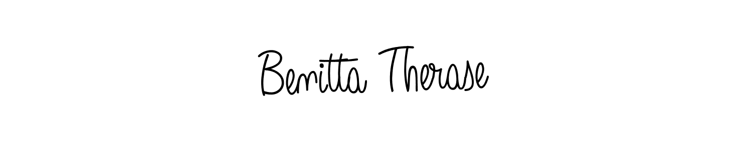 Use a signature maker to create a handwritten signature online. With this signature software, you can design (Angelique-Rose-font-FFP) your own signature for name Benitta Therase. Benitta Therase signature style 5 images and pictures png