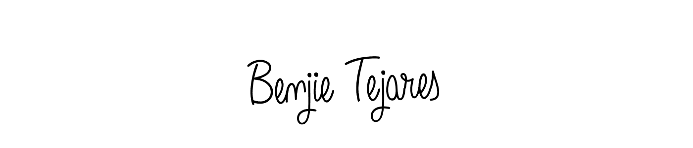 You should practise on your own different ways (Angelique-Rose-font-FFP) to write your name (Benjie Tejares) in signature. don't let someone else do it for you. Benjie Tejares signature style 5 images and pictures png