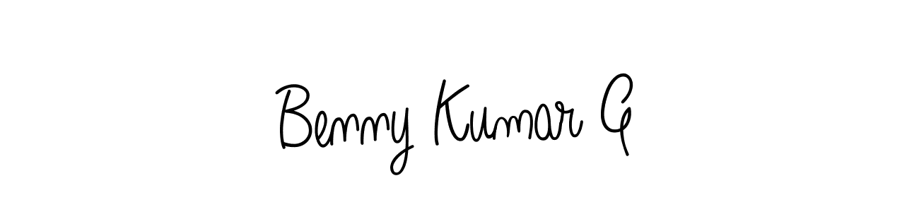 The best way (Angelique-Rose-font-FFP) to make a short signature is to pick only two or three words in your name. The name Benny Kumar G include a total of six letters. For converting this name. Benny Kumar G signature style 5 images and pictures png