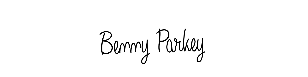 You should practise on your own different ways (Angelique-Rose-font-FFP) to write your name (Benny Parkey) in signature. don't let someone else do it for you. Benny Parkey signature style 5 images and pictures png