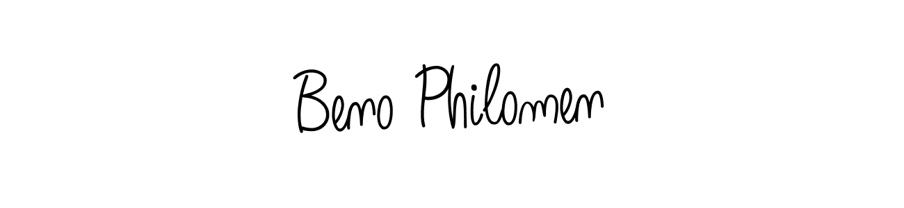 Make a beautiful signature design for name Beno Philomen. With this signature (Angelique-Rose-font-FFP) style, you can create a handwritten signature for free. Beno Philomen signature style 5 images and pictures png