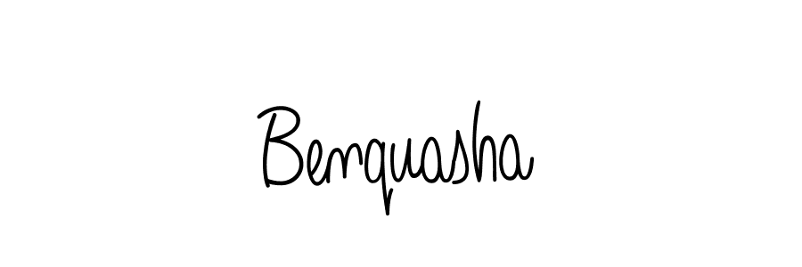 Make a beautiful signature design for name Benquasha. With this signature (Angelique-Rose-font-FFP) style, you can create a handwritten signature for free. Benquasha signature style 5 images and pictures png