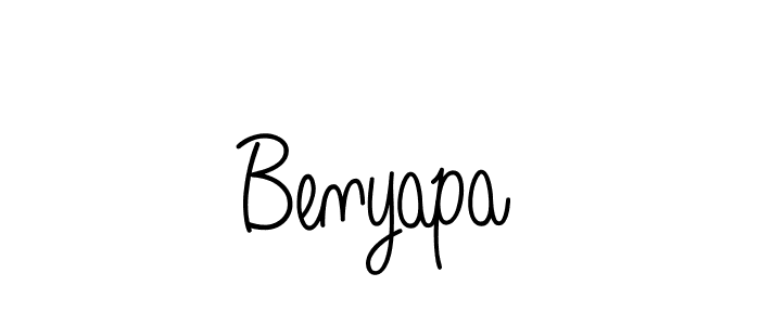 Make a beautiful signature design for name Benyapa. With this signature (Angelique-Rose-font-FFP) style, you can create a handwritten signature for free. Benyapa signature style 5 images and pictures png